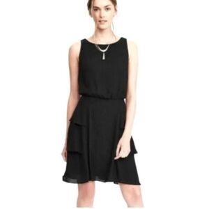 Banana Republic Black Ruffle Dress